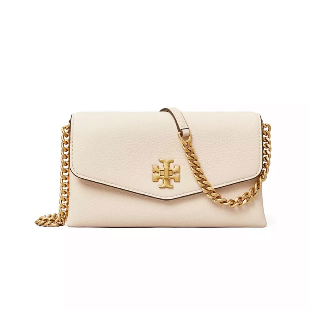 New Tory Burch Kira Wallet on Chain Crossbody bag in Cream